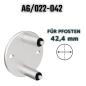 Preview: Edelstahl Wandanker Pfosten 42,4mm Geländer Pfostenhalter Steher V2A Wandflansch